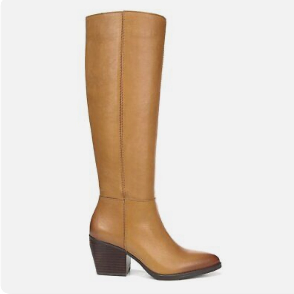 Tan Leather Knee-High Cowgirl Boots - Picture 15 of 15